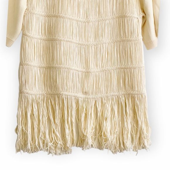 Jonathan Simkhai NWT Jonathan Simkhai Delphine Macrame Knit Sweater, Ivory, Size S / US 4 / IT 40 - 6 Thumbnail