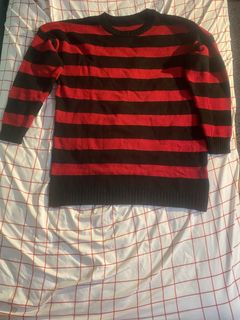 Kurt cobain red clearance and black striped sweater