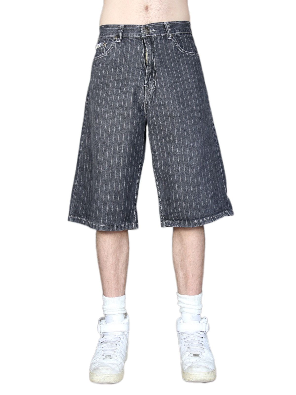 Jean Vintage Indigo 30 black denim striped shorts Size US 32 / EU 48 - 1 Thumbnail