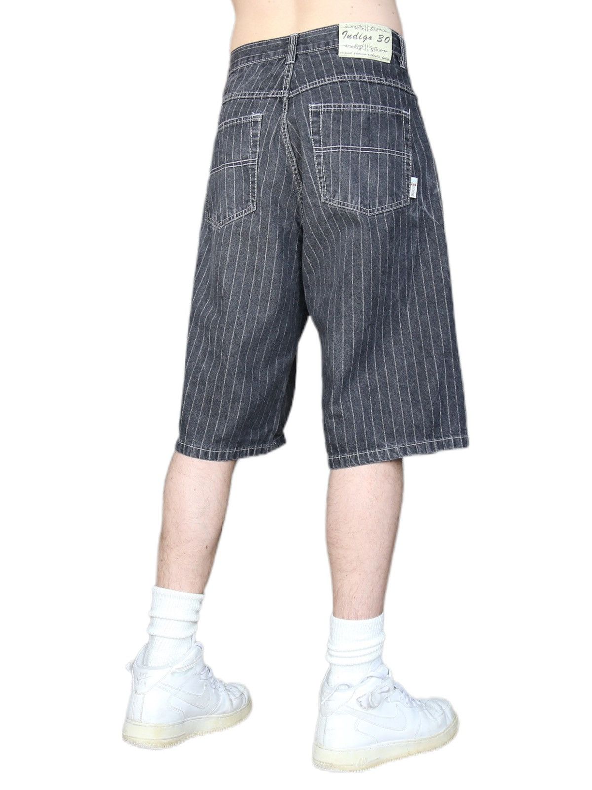 Jean Vintage Indigo 30 black denim striped shorts Size US 32 / EU 48 - 4 Thumbnail