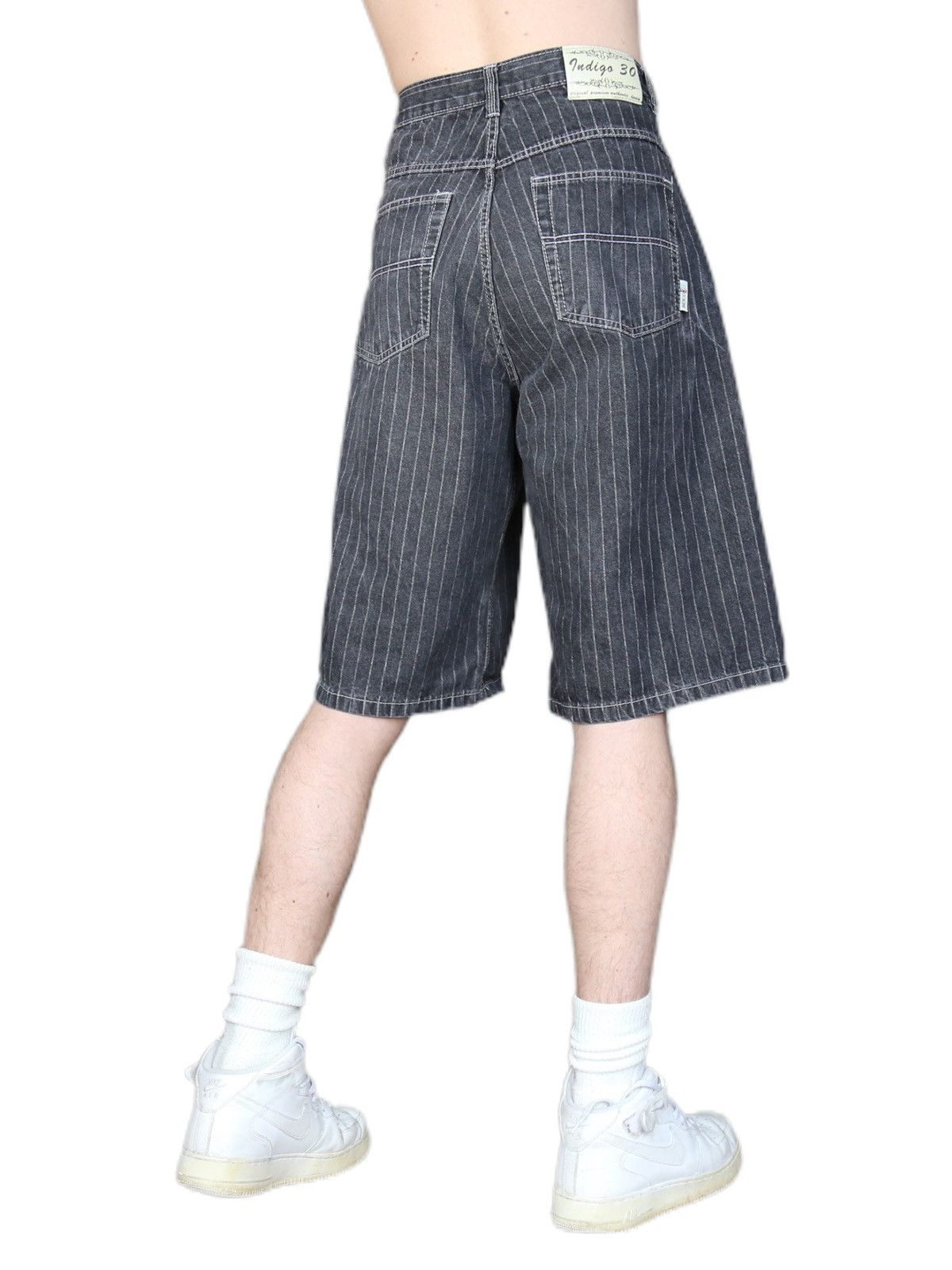 Jean Vintage Indigo 30 black denim striped shorts Size US 32 / EU 48 - 7 Thumbnail