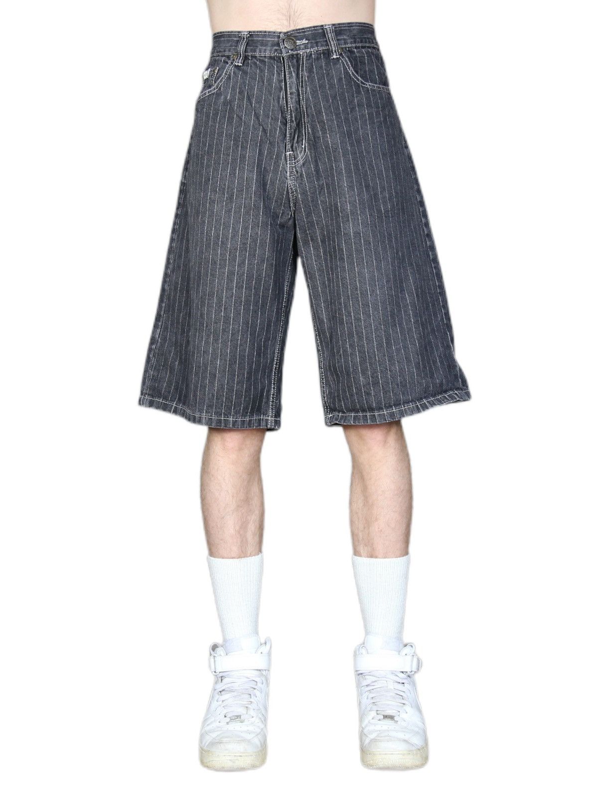 Jean Vintage Indigo 30 black denim striped shorts Size US 32 / EU 48 - 3 Thumbnail