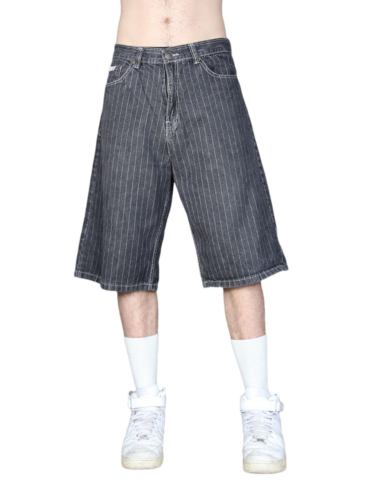 Jean Vintage Indigo 30 black denim striped shorts Size US 32 / EU 48 - 6 Thumbnail
