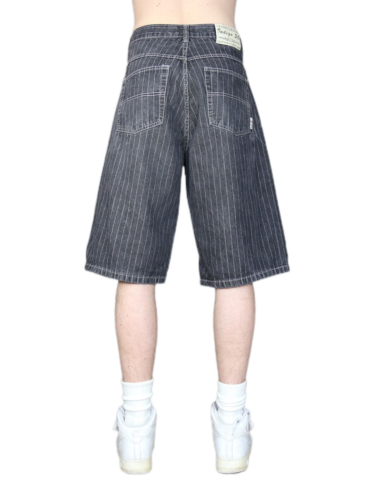 Jean Vintage Indigo 30 black denim striped shorts Size US 32 / EU 48 - 2 Thumbnail