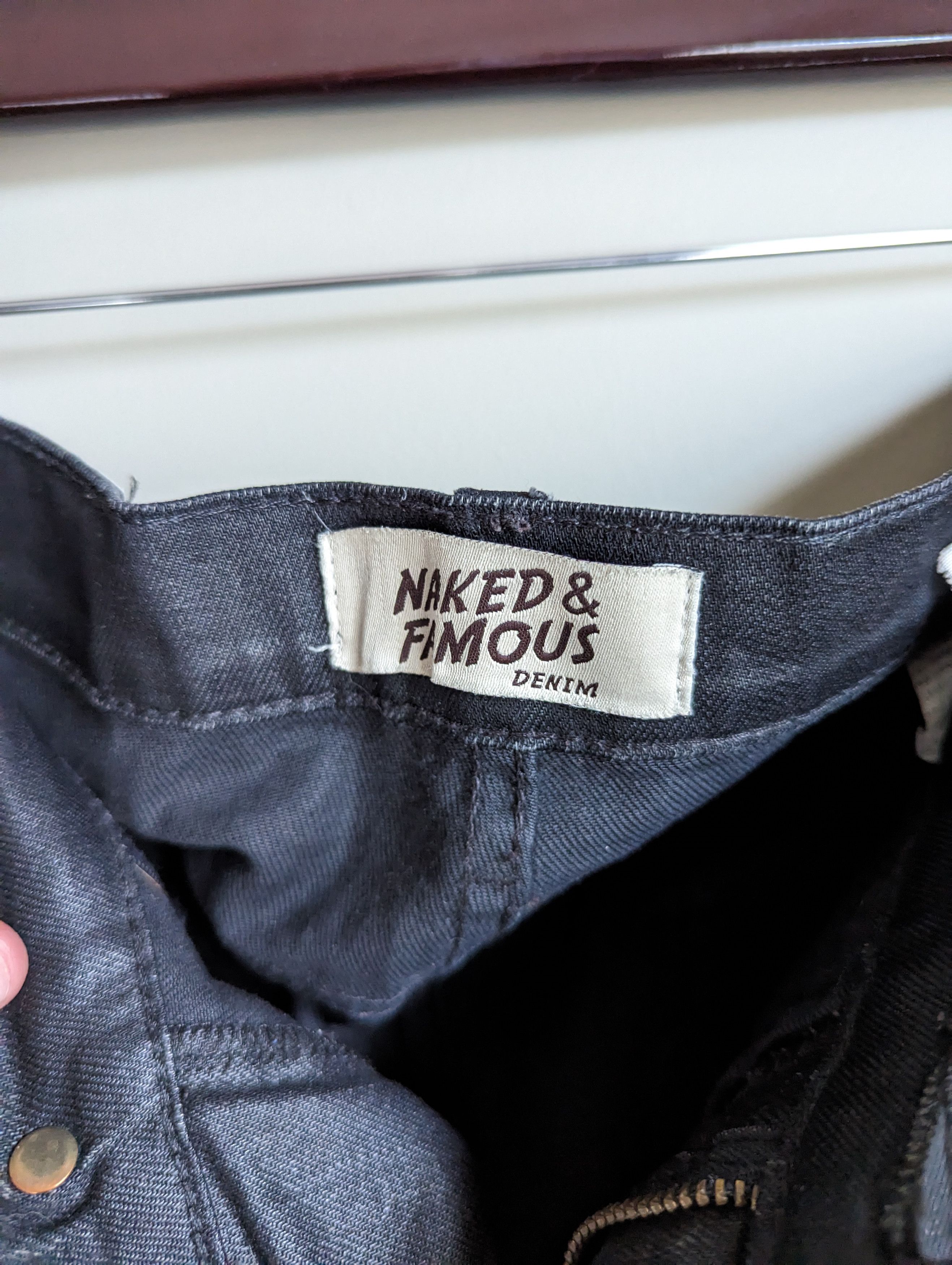 Naked & Famous Stacked guy-black waxed denim Size US 29 - 4 Thumbnail
