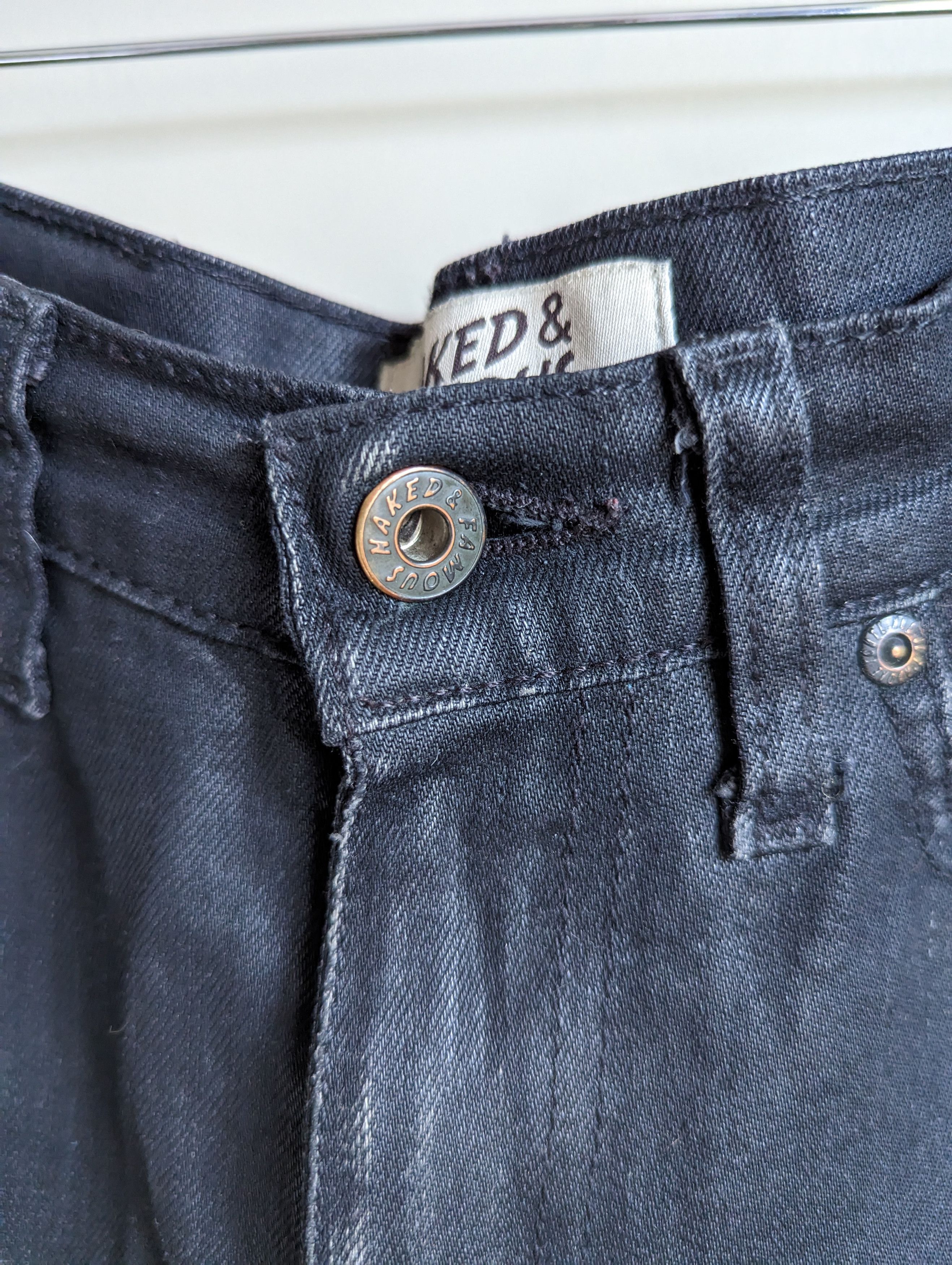 Naked & Famous Stacked guy-black waxed denim Size US 29 - 2 Thumbnail