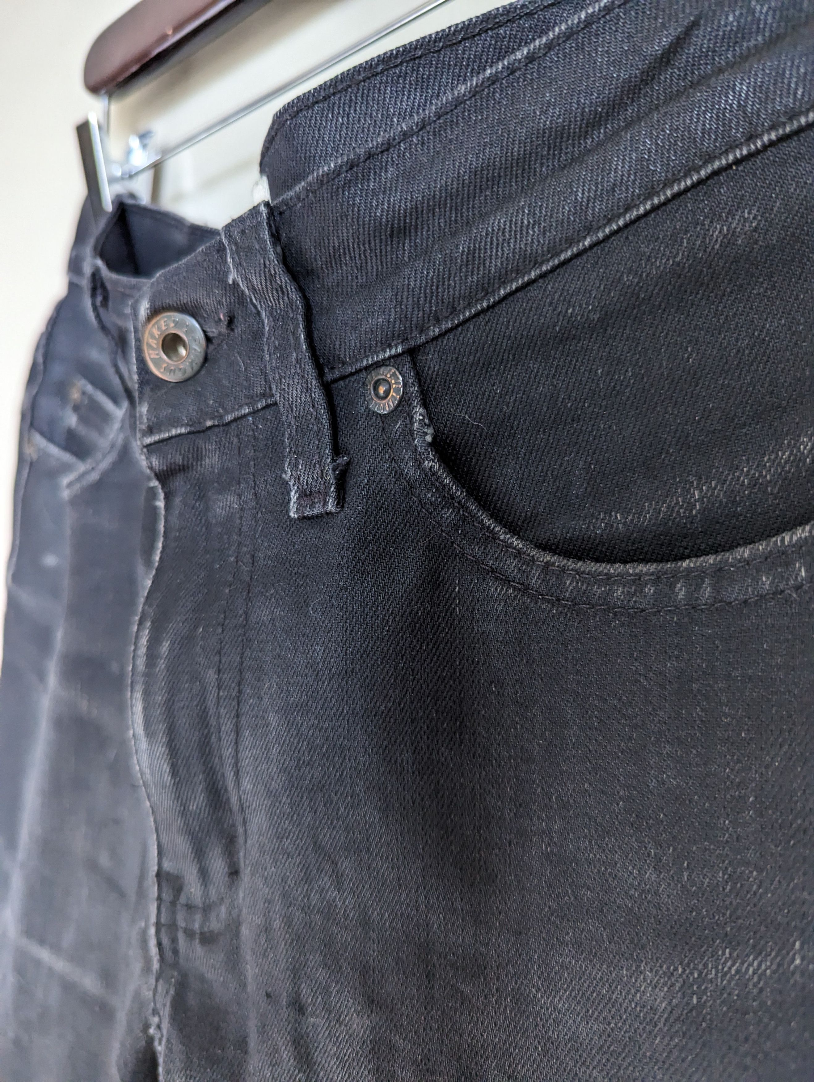 Naked & Famous Stacked guy-black waxed denim Size US 29 - 3 Thumbnail