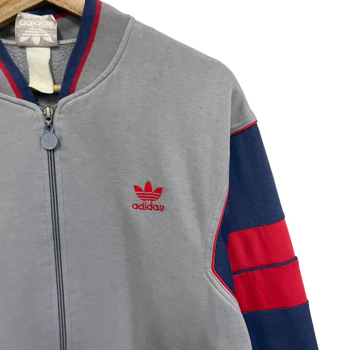 Adidas × Vintage 💥80s Adidas Trainer Fullzip Light Jacket Size US L / EU 52-54 / 3 - 4 Thumbnail