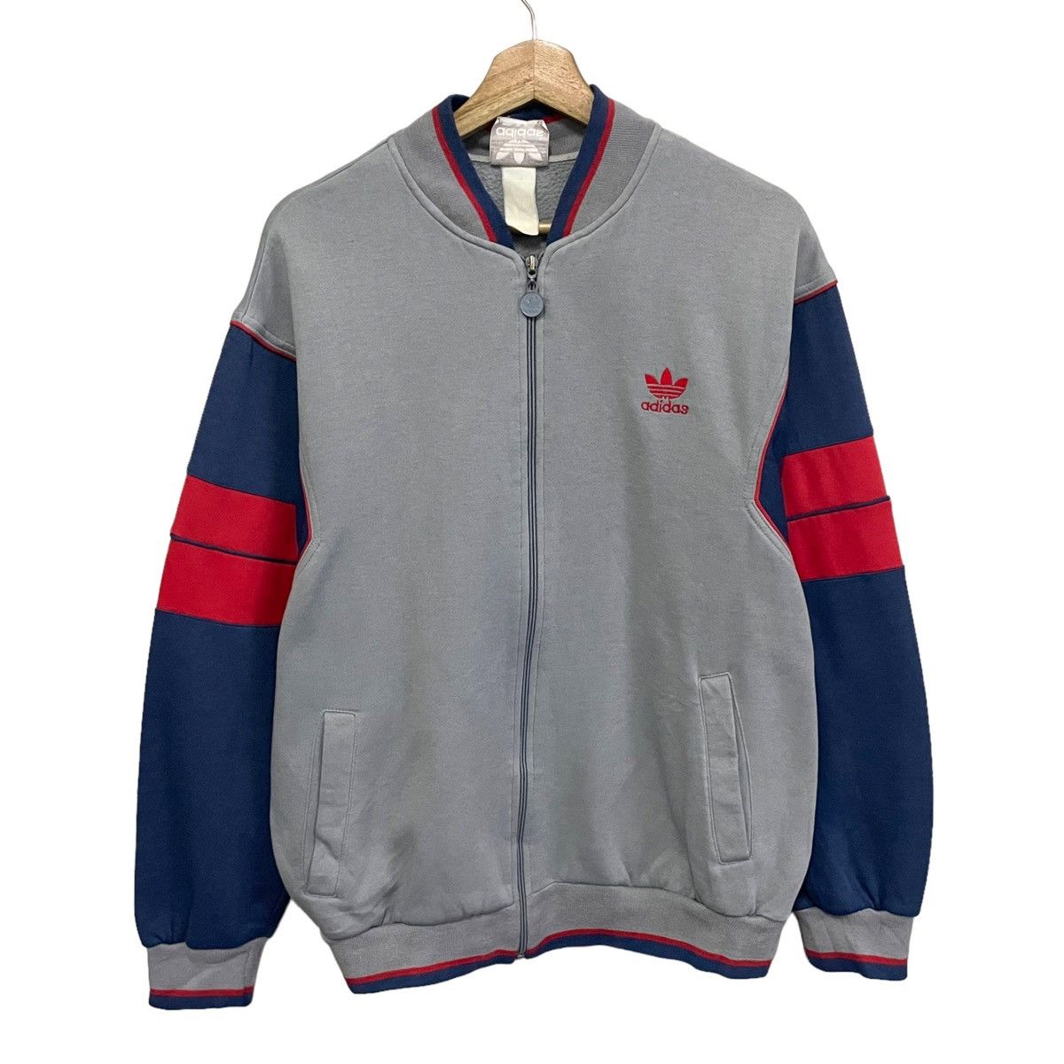 Adidas × Vintage 💥80s Adidas Trainer Fullzip Light Jacket Size US L / EU 52-54 / 3 - 1 Thumbnail