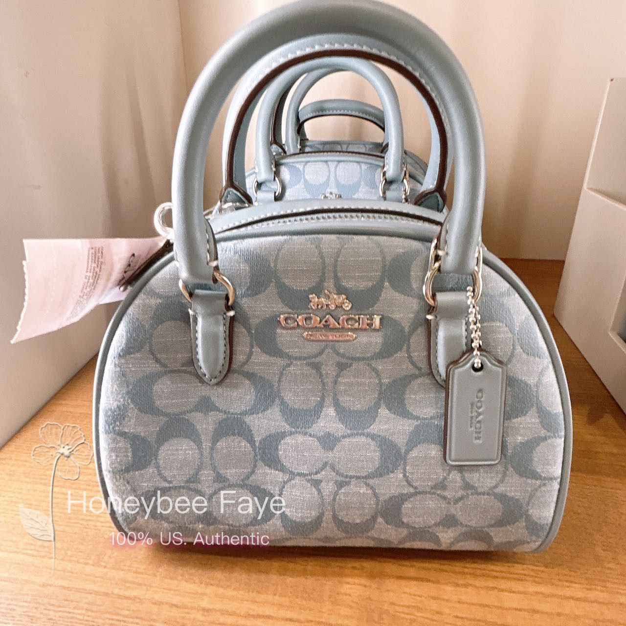 Coach CH140 Sydney Satchel In Signature Chambray IN popular Denim Multi