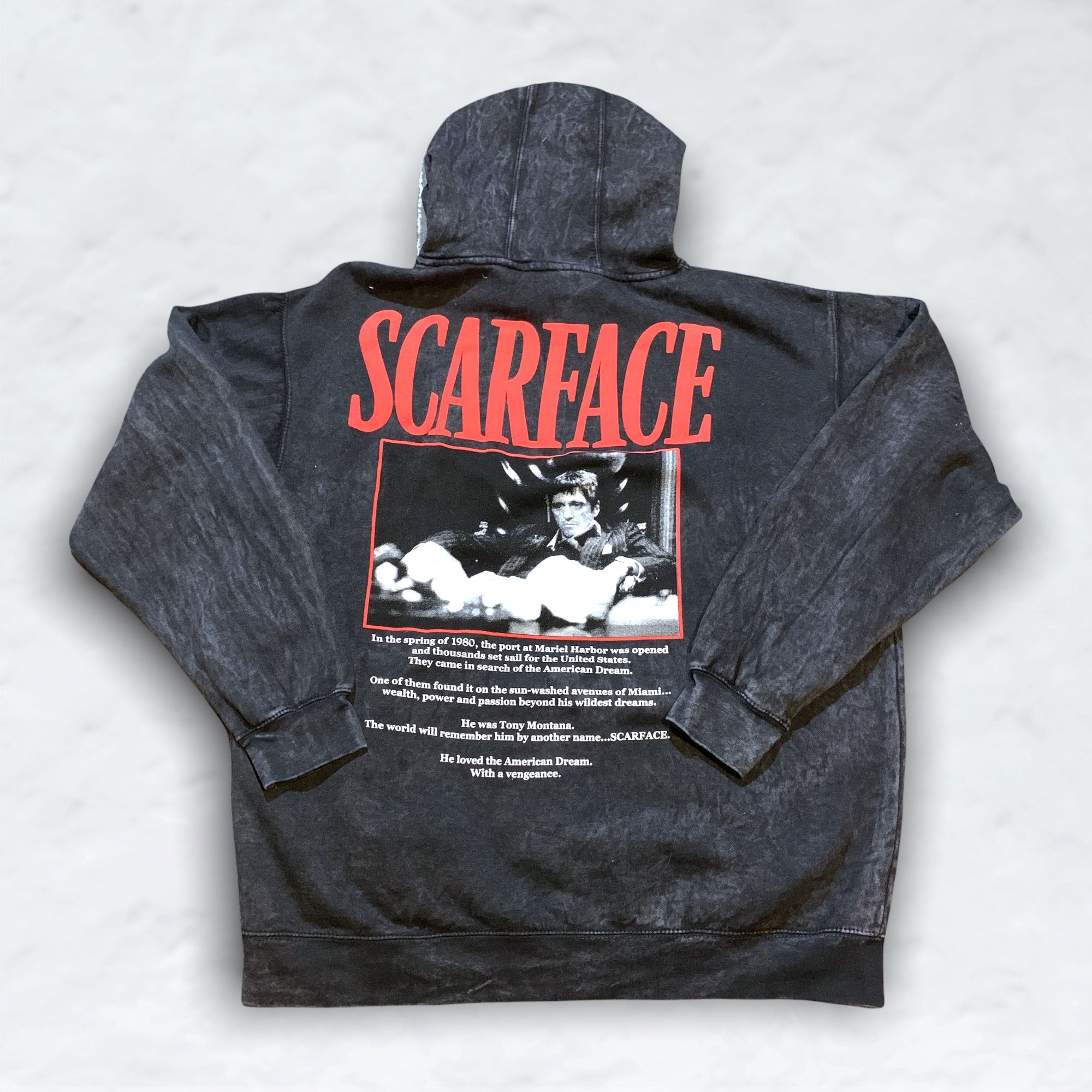 Urban Outfitters Scarface Pigment Wash Hoodie Sweatshirt by Urban