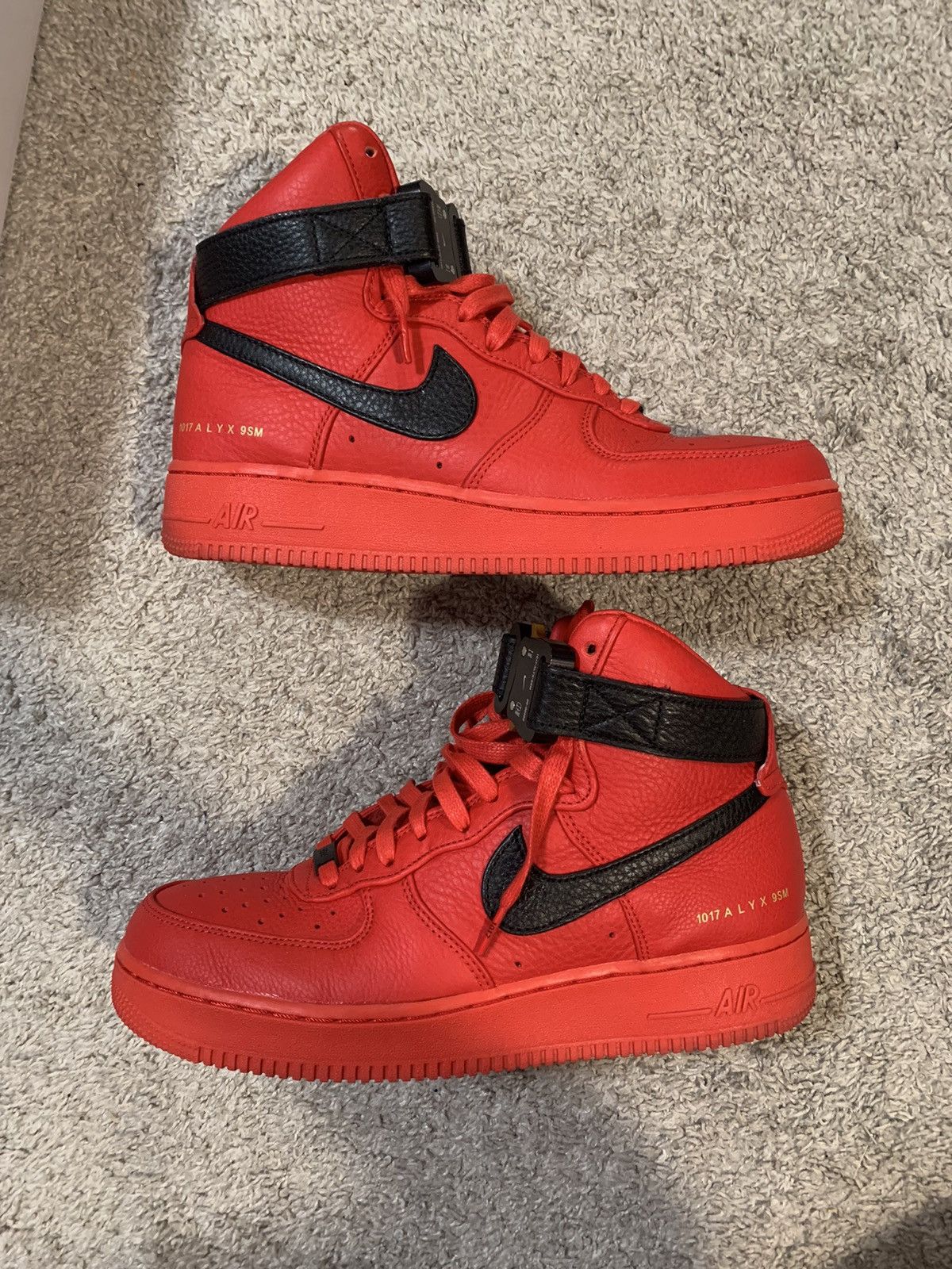 image of 1017 Alyx 9Sm x Nike Alyx X Nike Air Force 1 Shoes in Red, Men's (Size 10)