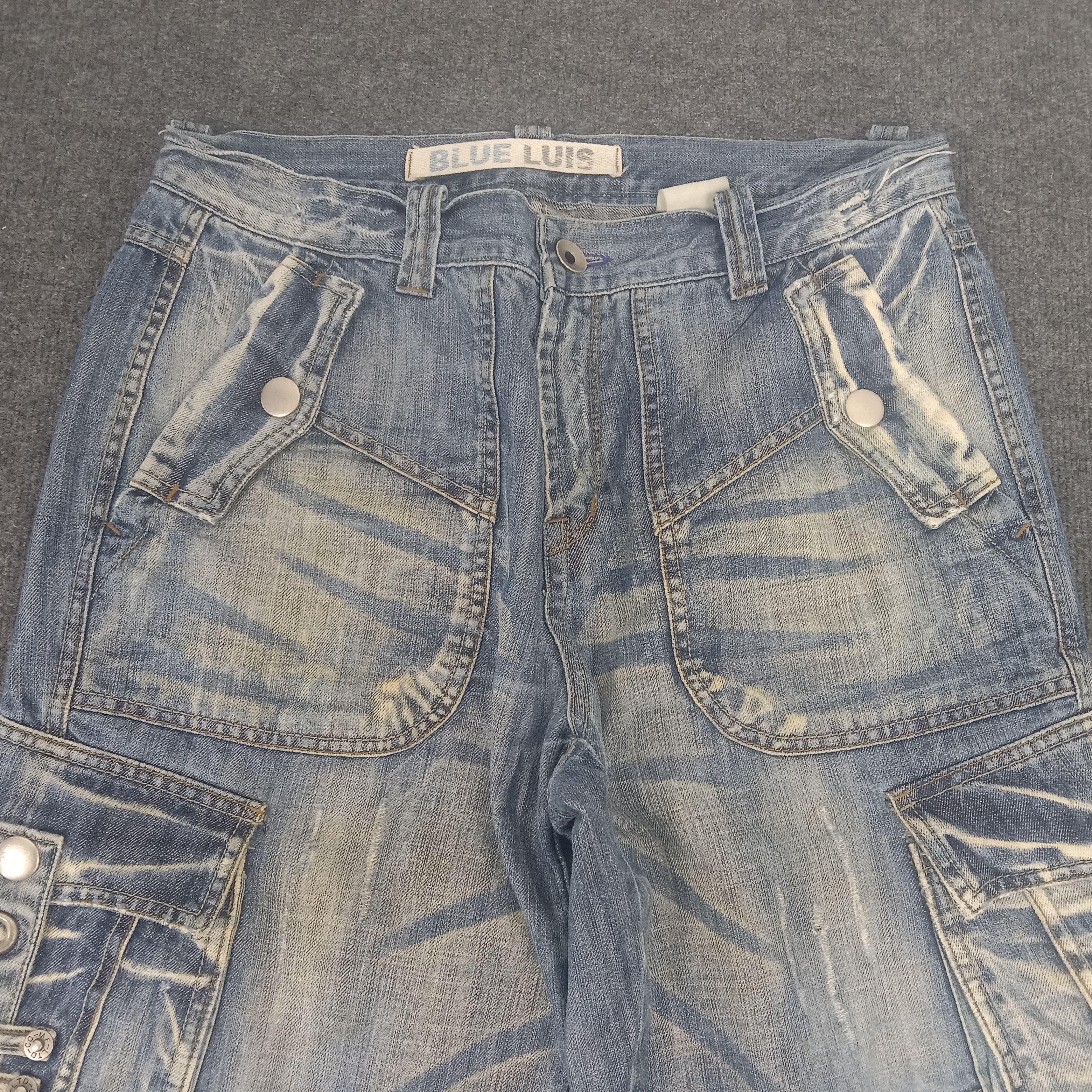 Designer × Japanese Brand BLUE LUIS MultiPocket Military Style Denim Jeans Size US 32 / EU 48 - 4 Thumbnail