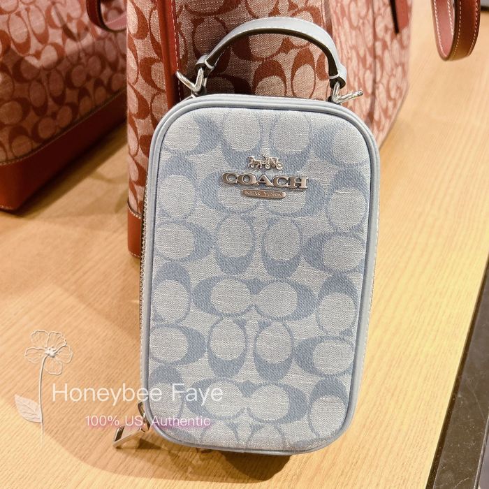 Coach Phone Crossbody in Signature Canvas with Bee Print