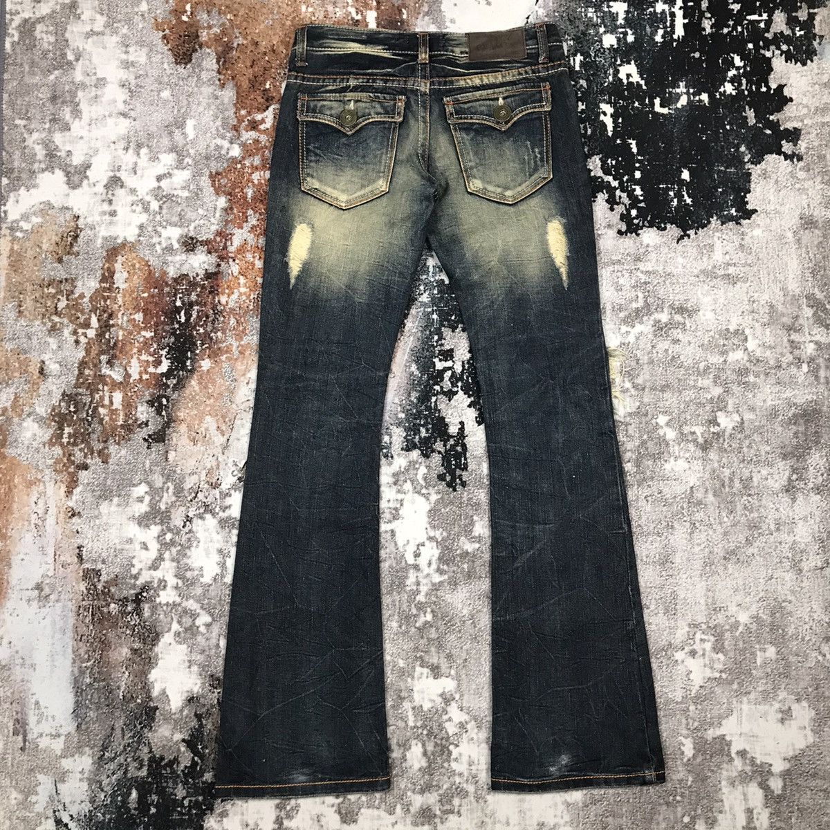 Japanese Brand × Vintage Vintage Japanese Body Beauty Flare Dirty Distressed Jeans Size 29" - 5 Thumbnail