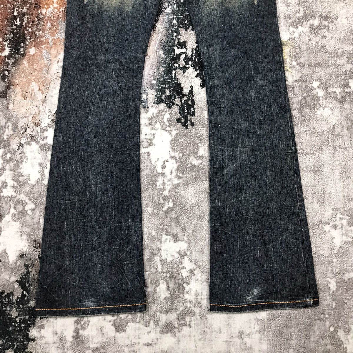 Japanese Brand × Vintage Vintage Japanese Body Beauty Flare Dirty Distressed Jeans Size 29" - 8 Thumbnail