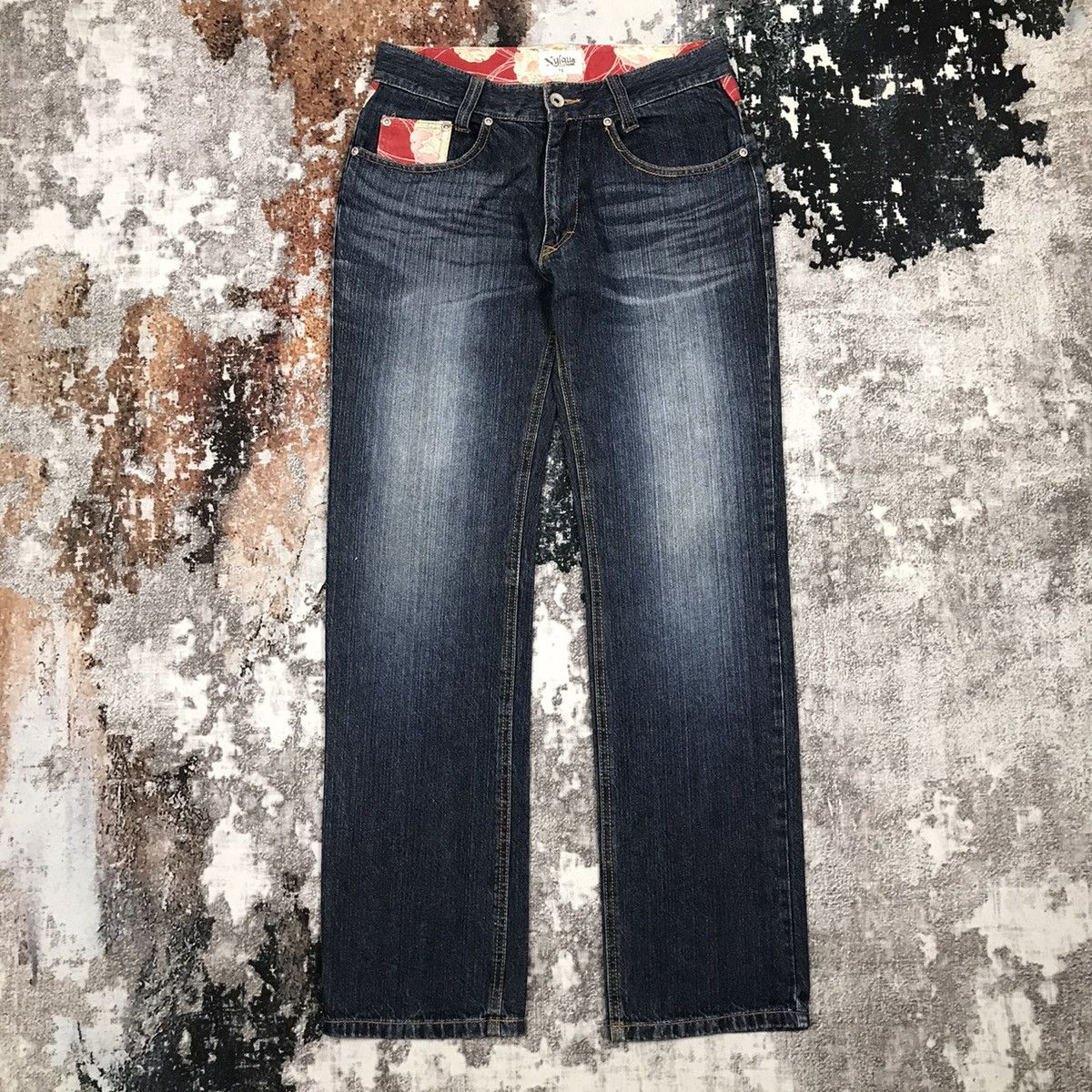Designer × Japanese Brand × Vintage Japanese Nylaus Flowel Design Jeans Size 29" - 6 Thumbnail