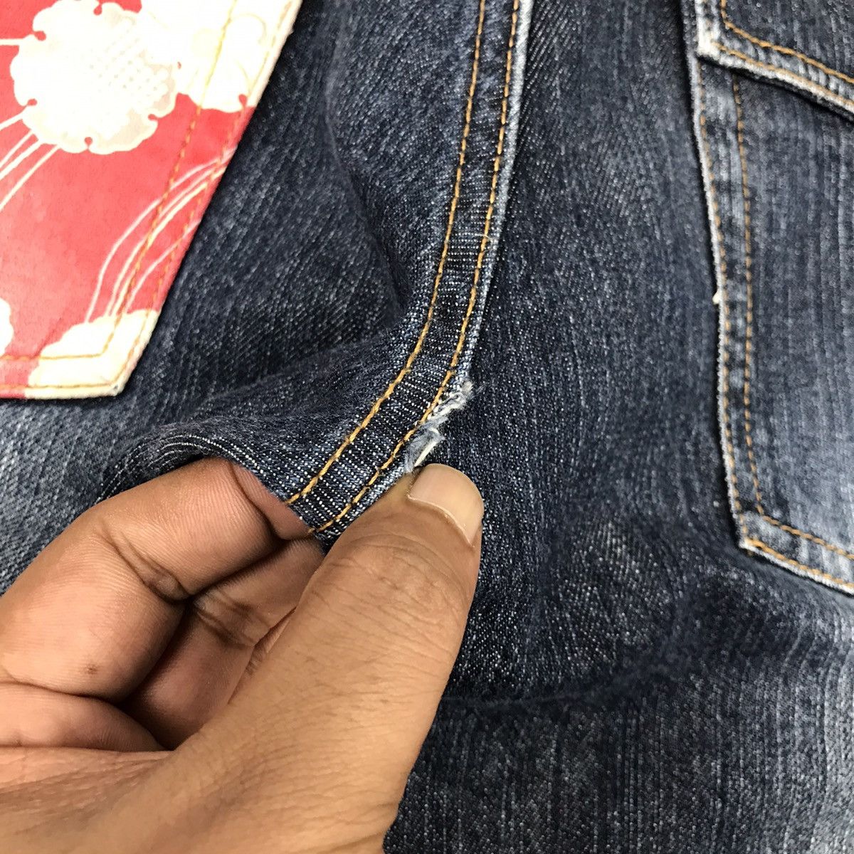 Designer × Japanese Brand × Vintage Japanese Nylaus Flowel Design Jeans Size 29" - 5 Thumbnail