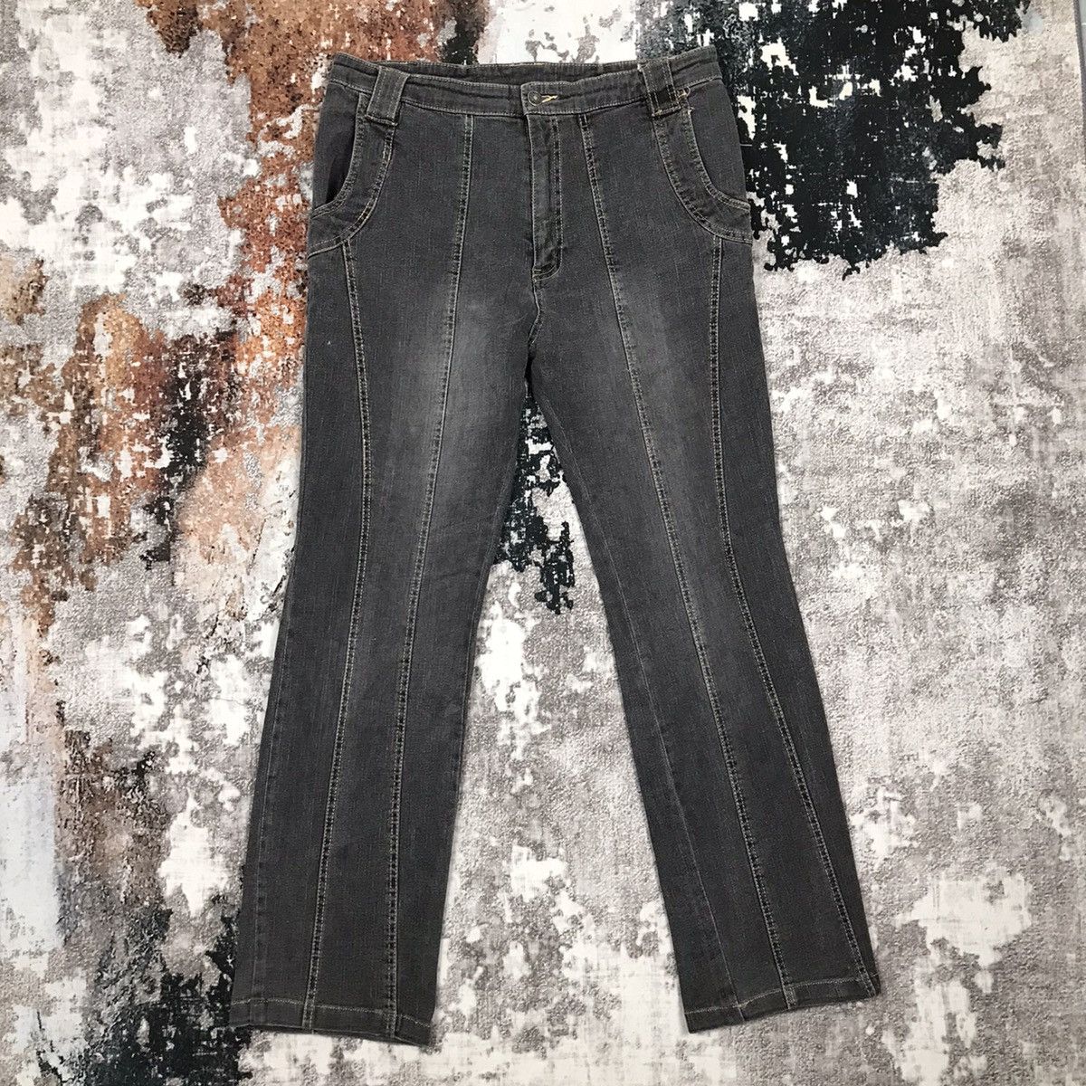 Japanese Brand × Vintage Vintage Japanese Flare Patchwork Style Jeans Size 32" / US 10 / IT 46 - 1 Thumbnail