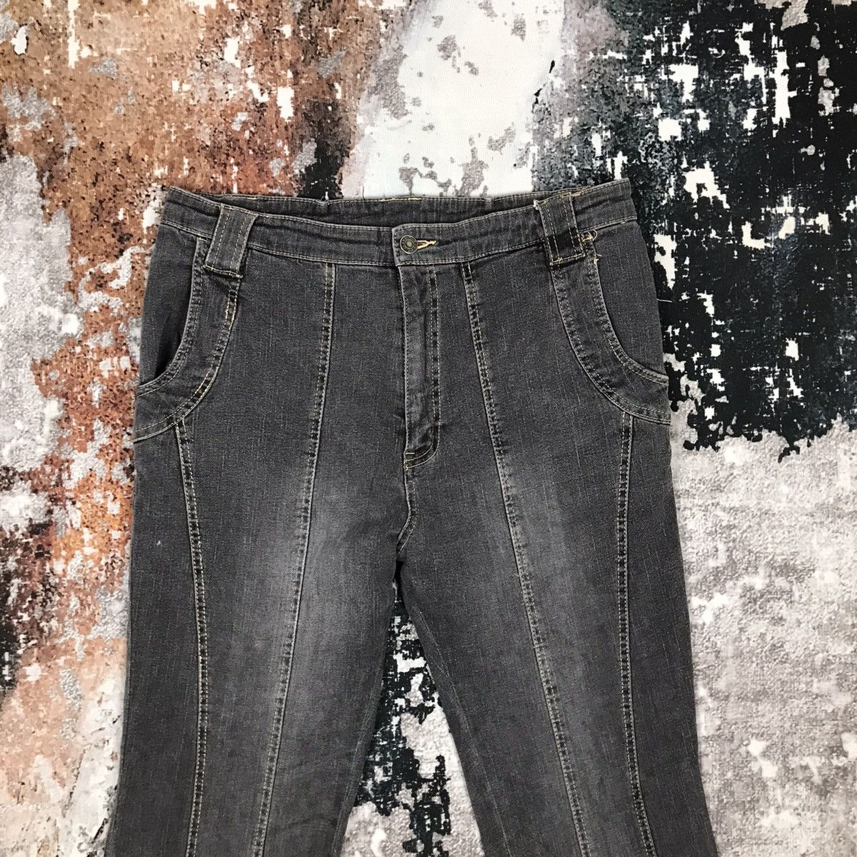 Japanese Brand × Vintage Vintage Japanese Flare Patchwork Style Jeans Size 32" / US 10 / IT 46 - 2 Thumbnail