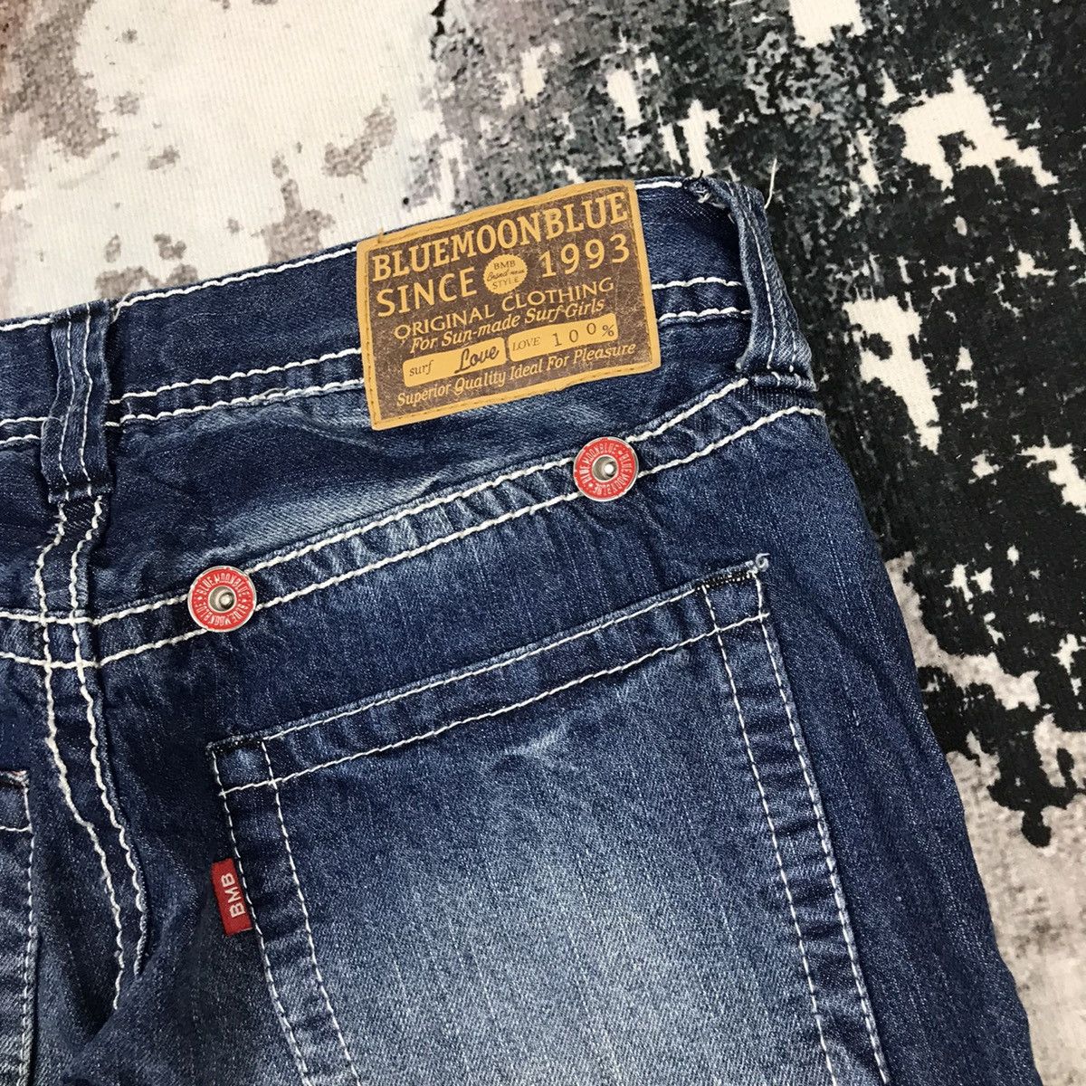 Designer × Japanese Brand × Vintage Japanese Blue Moon Blue Nice Design Jeans Size 30" / US 8 / IT 44 - 8 Thumbnail