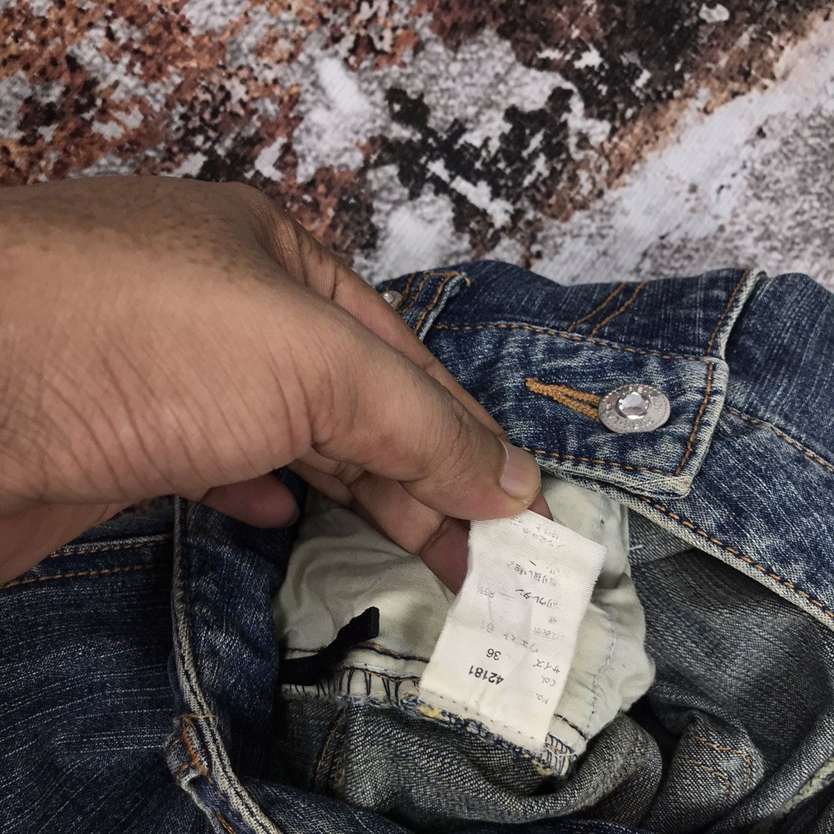 Designer × Japanese Brand × Vintage Vintage Japanese Flare Pure Lady Dirty Design Jeans Size 29" - 11 Thumbnail