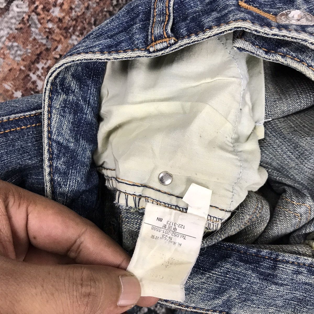 Designer × Japanese Brand × Vintage Vintage Japanese Flare Pure Lady Dirty Design Jeans Size 29" - 12 Thumbnail