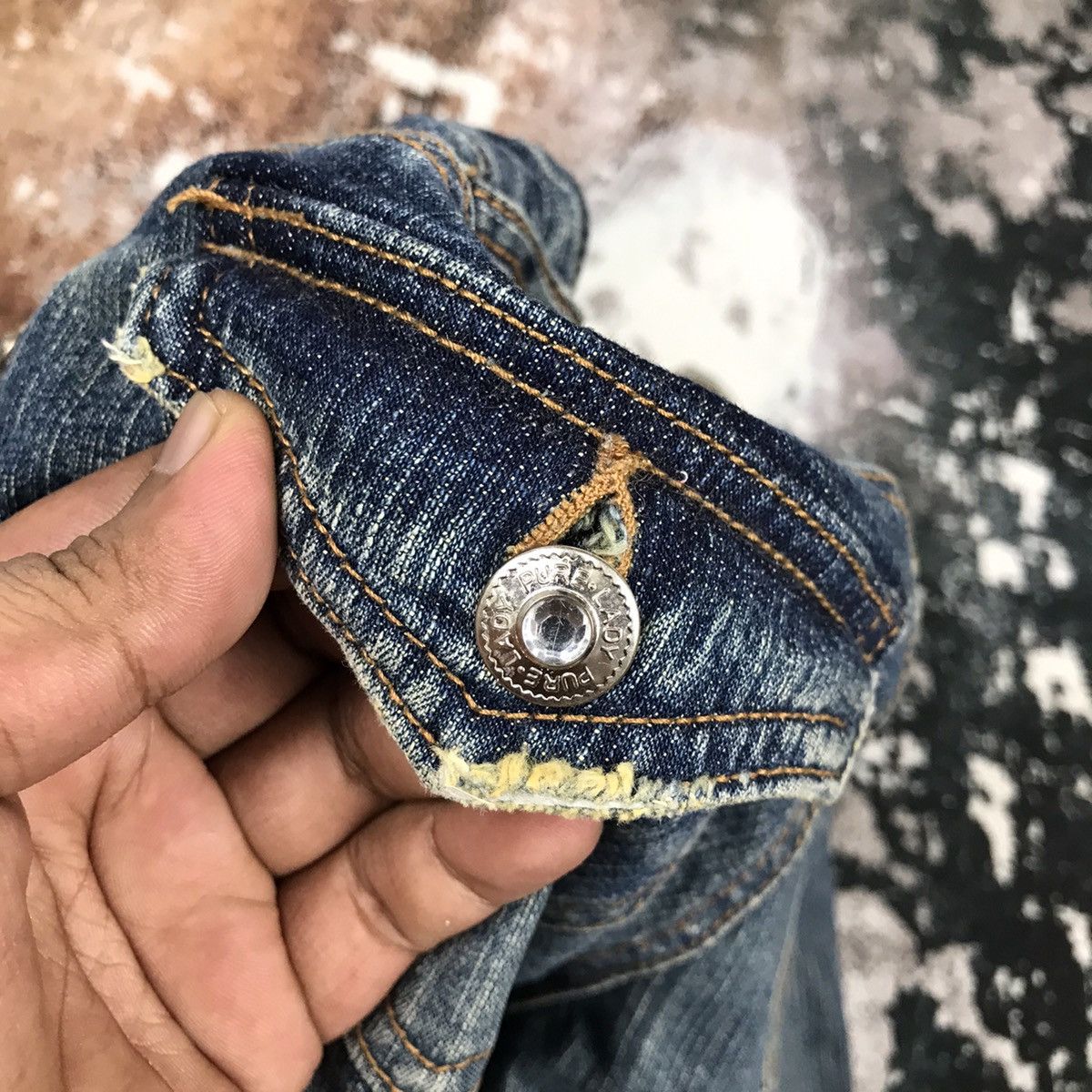 Designer × Japanese Brand × Vintage Vintage Japanese Flare Pure Lady Dirty Design Jeans Size 29" - 10 Thumbnail