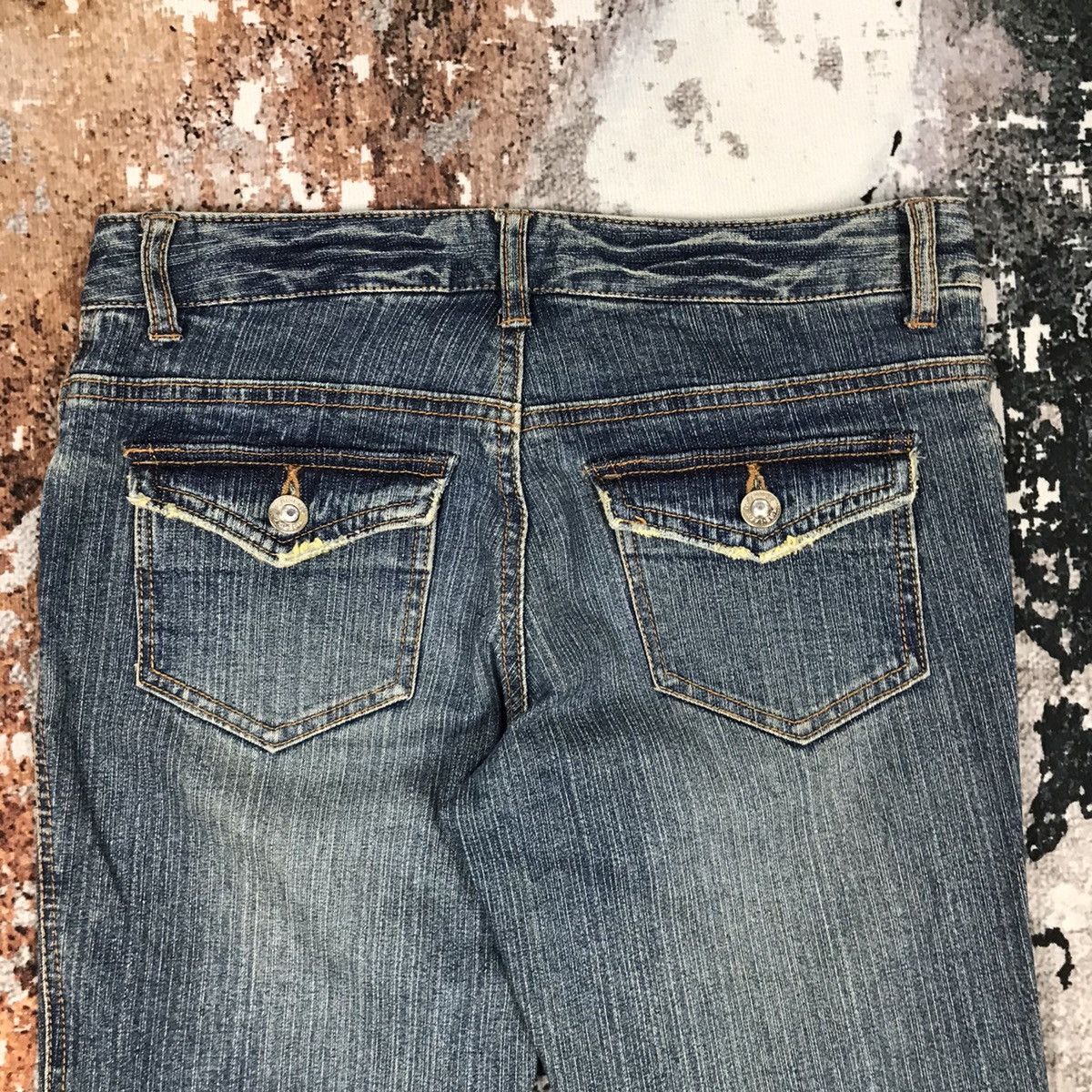 Designer × Japanese Brand × Vintage Vintage Japanese Flare Pure Lady Dirty Design Jeans Size 29" - 8 Thumbnail