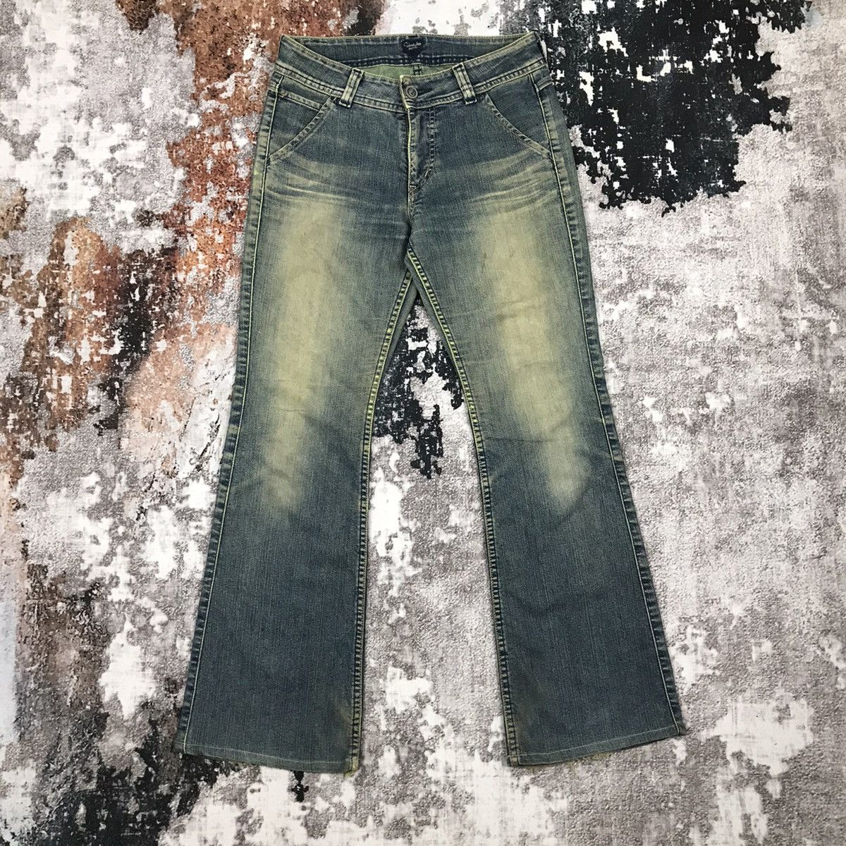 Edwin × Japanese Brand × Vintage Vintage Edwin Flare Dirty Distressed Jeans Size 26" / US 2 / IT 38 - 1 Thumbnail