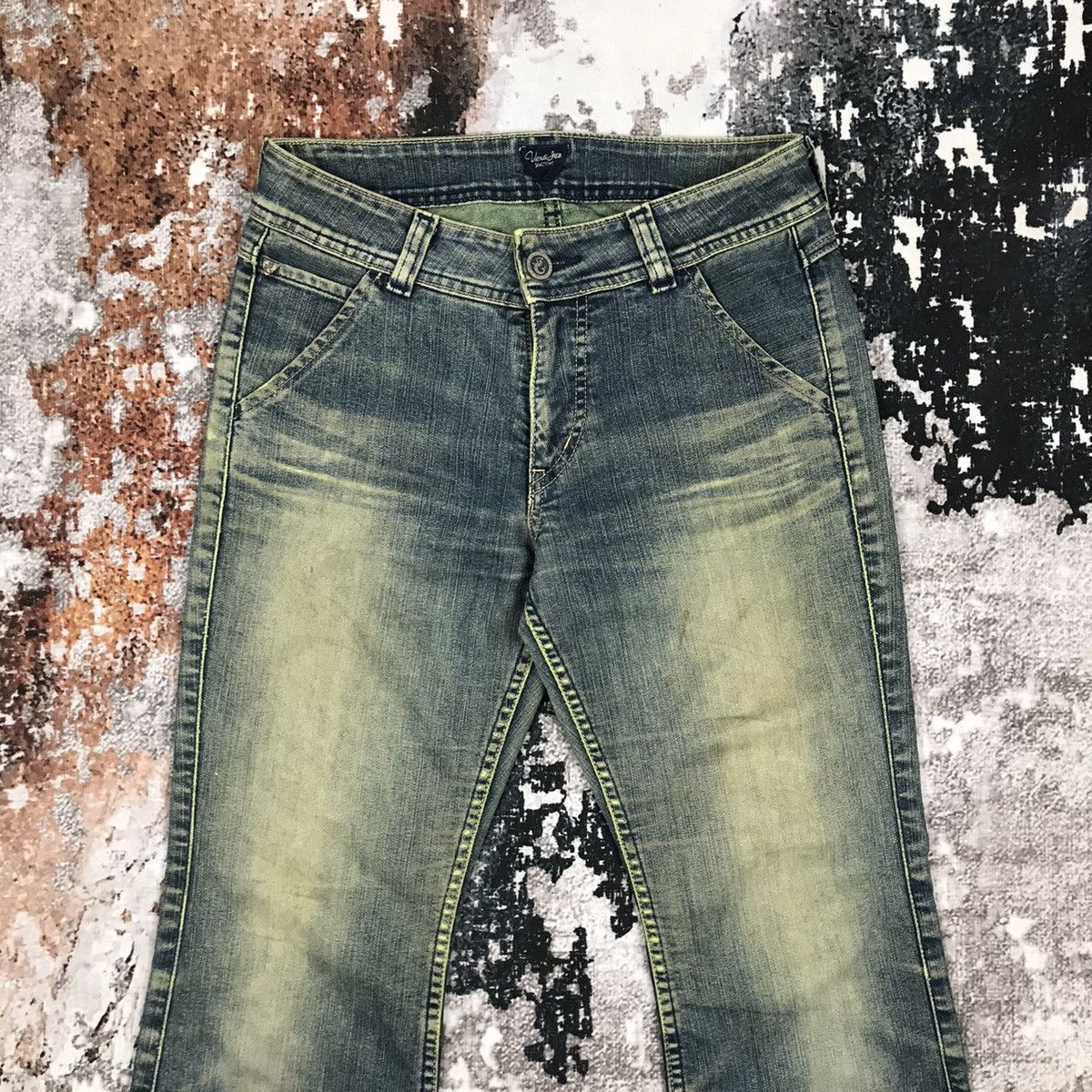 Edwin × Japanese Brand × Vintage Vintage Edwin Flare Dirty Distressed Jeans Size 26" / US 2 / IT 38 - 2 Thumbnail