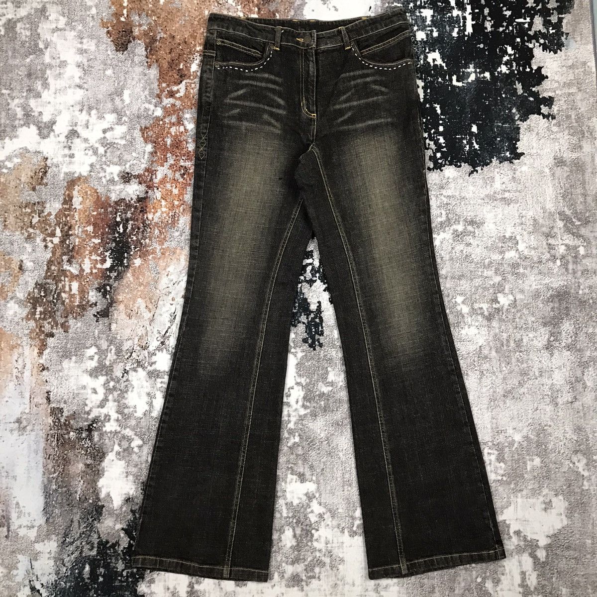 Japanese Brand × Vintage Vintage Japanese Flare Nice Design Jeans Size 31" - 1 Thumbnail