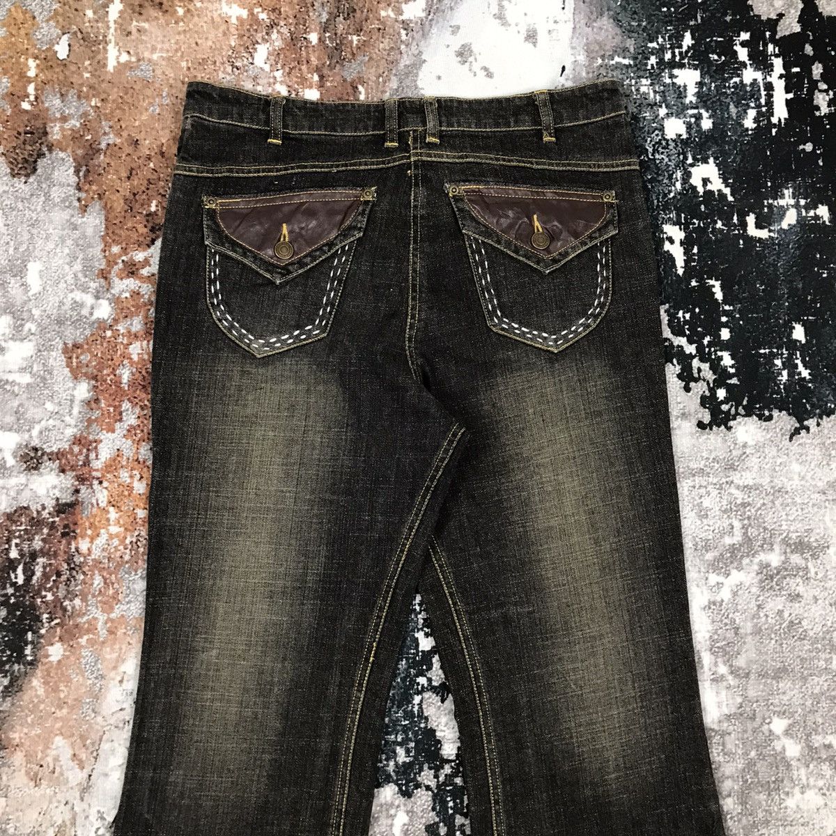Japanese Brand × Vintage Vintage Japanese Flare Nice Design Jeans Size 31" - 6 Thumbnail