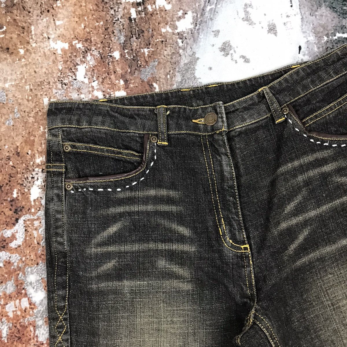 Japanese Brand × Vintage Vintage Japanese Flare Nice Design Jeans Size 31" - 3 Thumbnail