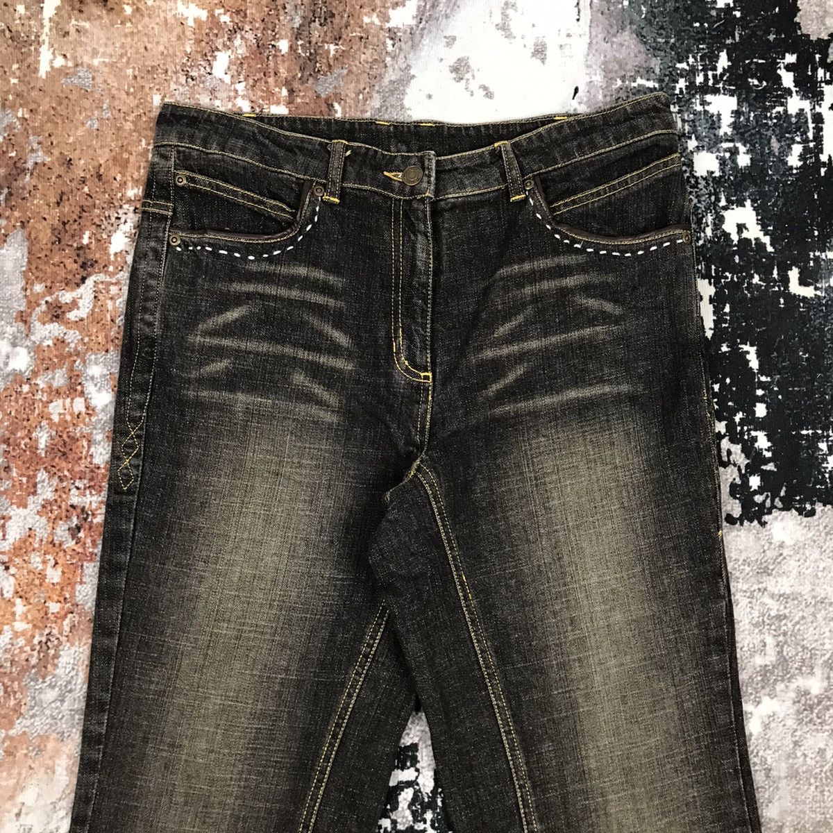 Japanese Brand × Vintage Vintage Japanese Flare Nice Design Jeans Size 31" - 2 Thumbnail