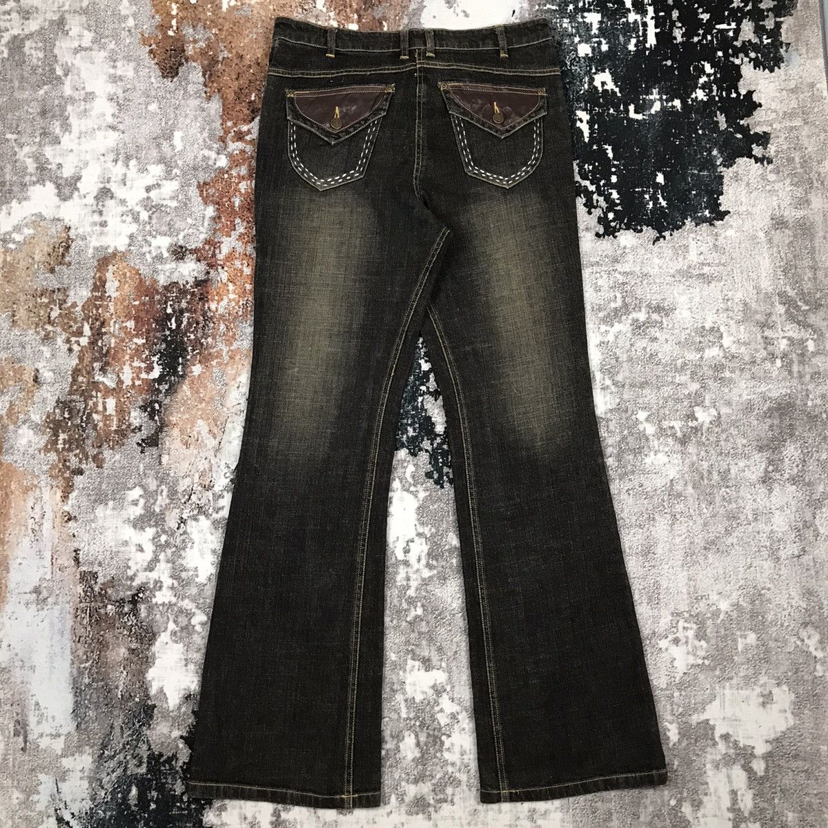 Japanese Brand × Vintage Vintage Japanese Flare Nice Design Jeans Size 31" - 5 Thumbnail