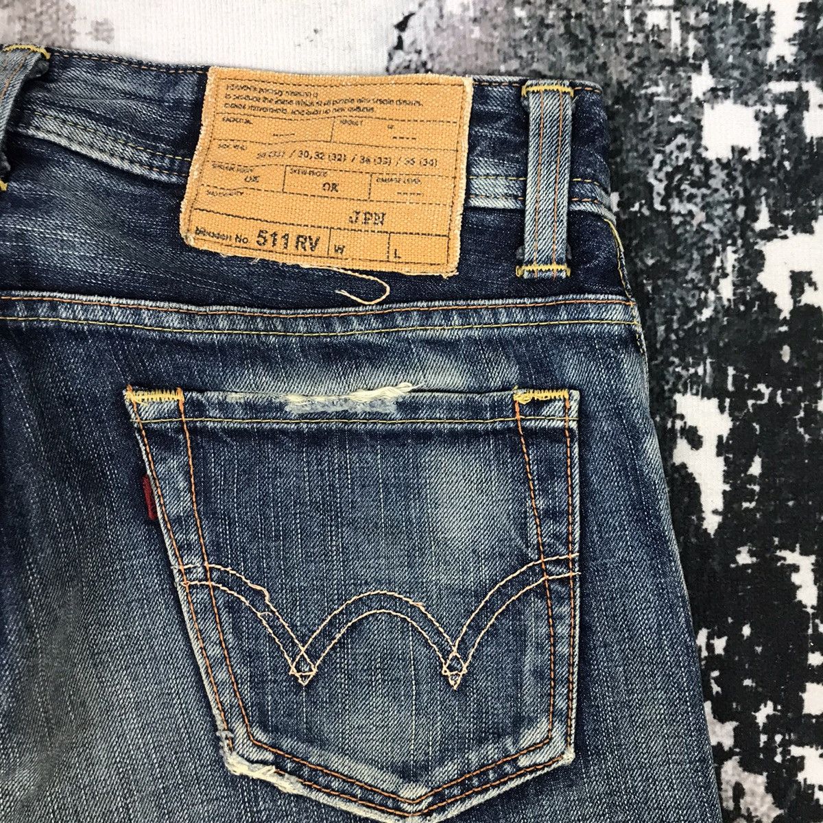 Edwin × Japanese Brand × Vintage Vintage Edwin Flare Dirty Distressed Design Light Wash Jeans Size 30" / US 8 / IT 44 - 11 Thumbnail