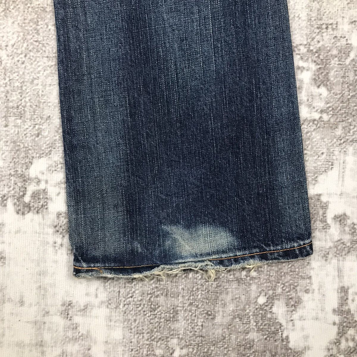 Edwin × Japanese Brand × Vintage Vintage Edwin Flare Dirty Distressed Design Light Wash Jeans Size 30" / US 8 / IT 44 - 14 Thumbnail