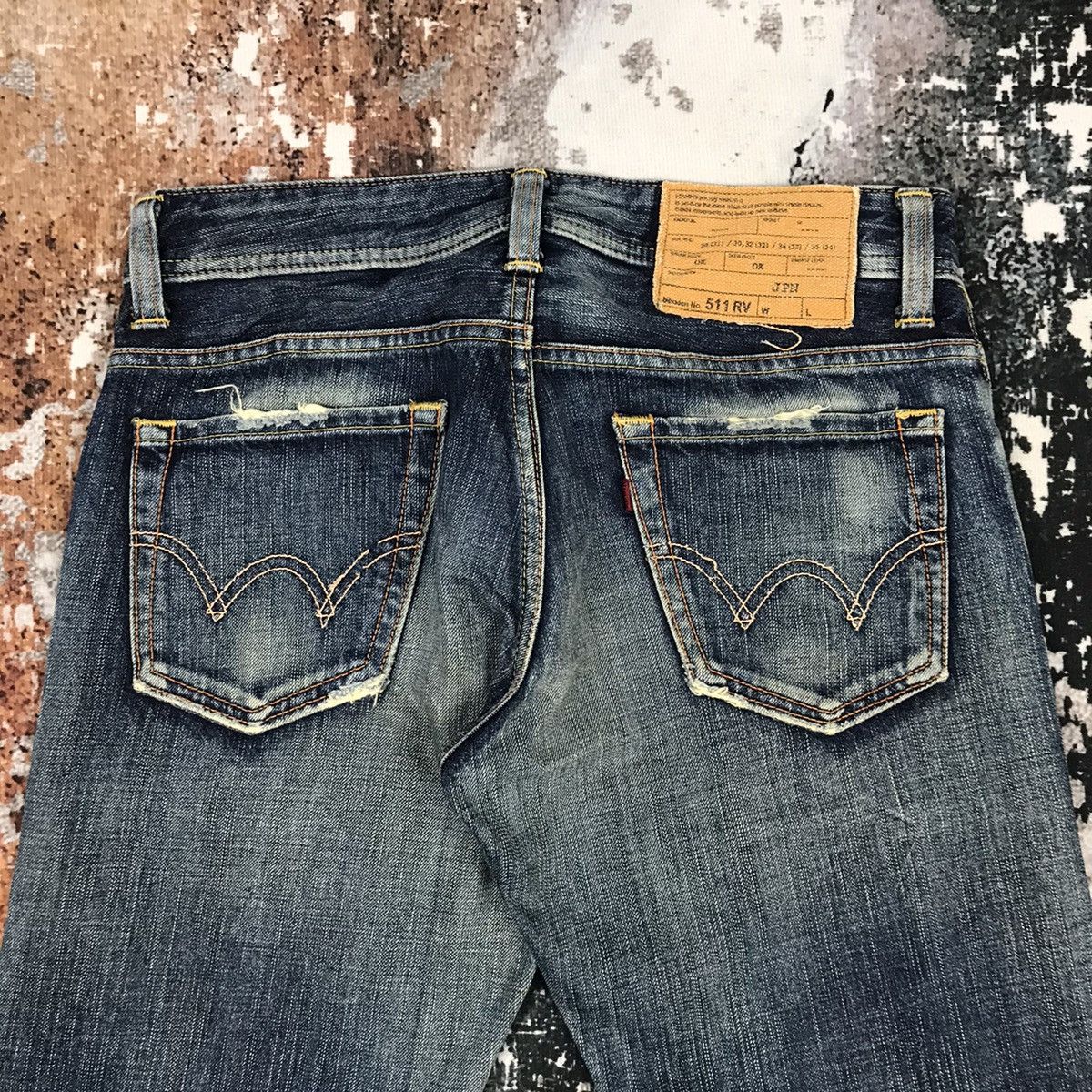 Edwin × Japanese Brand × Vintage Vintage Edwin Flare Dirty Distressed Design Light Wash Jeans Size 30" / US 8 / IT 44 - 10 Thumbnail