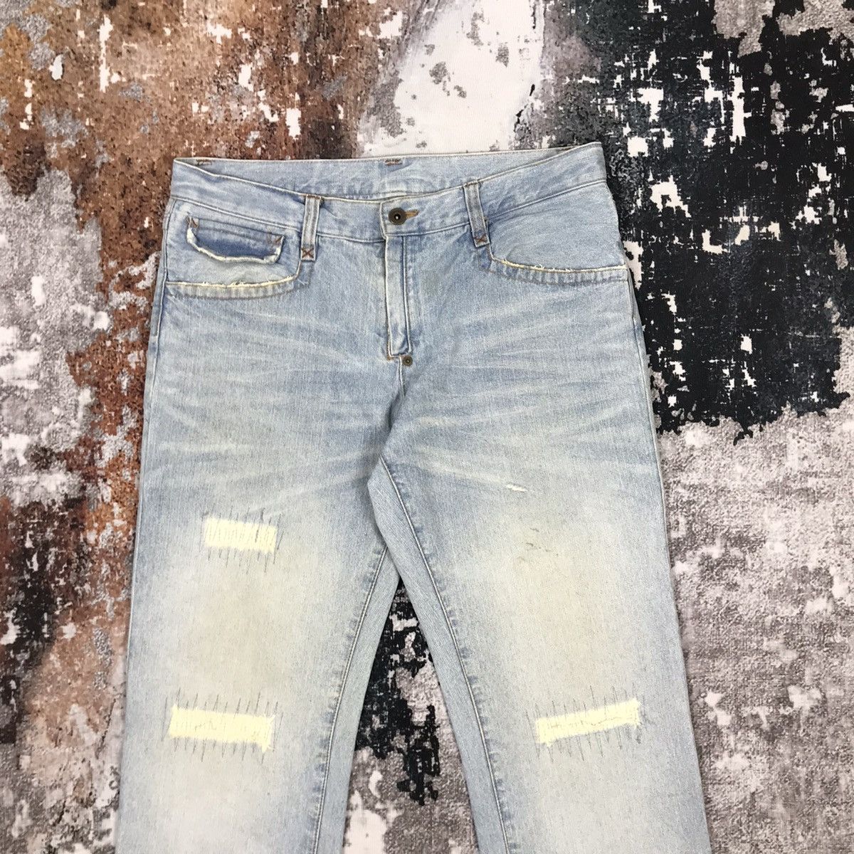 Comme Ca Ism × Japanese Brand Vintage Japanese Comme Ca Ism Flare Dirty Distressed Jeans Size 33" - 2 Thumbnail
