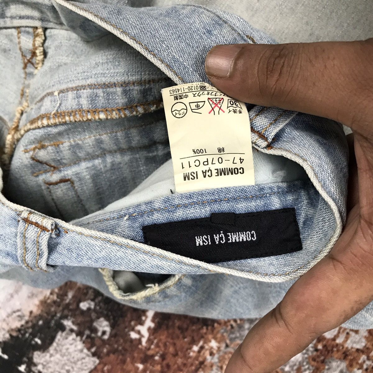 Comme Ca Ism × Japanese Brand Vintage Japanese Comme Ca Ism Flare Dirty Distressed Jeans Size 33" - 11 Thumbnail