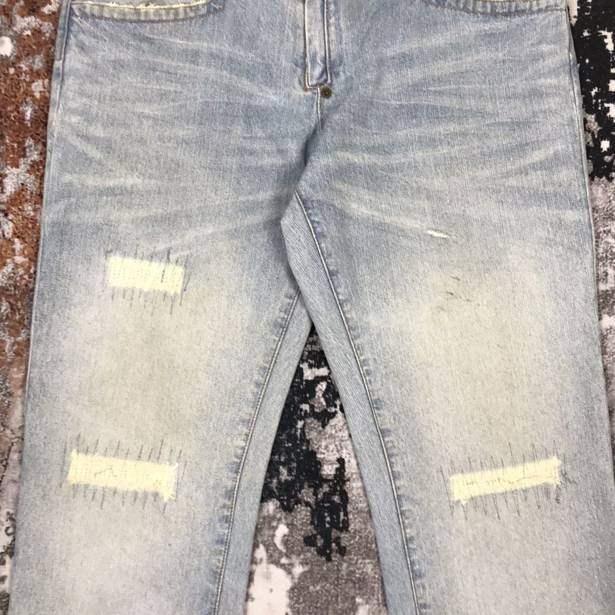 Comme Ca Ism × Japanese Brand Vintage Japanese Comme Ca Ism Flare Dirty Distressed Jeans Size 33" - 3 Thumbnail