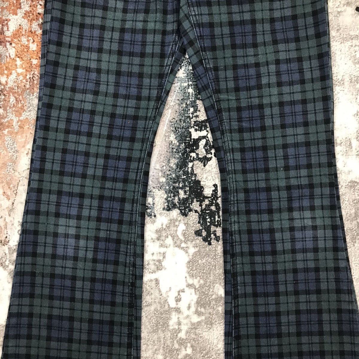 Japanese Brand × Vintage Vintage Japanese Brand Flare Checkered Zipper Pocket Pants Size 29" - 7 Thumbnail