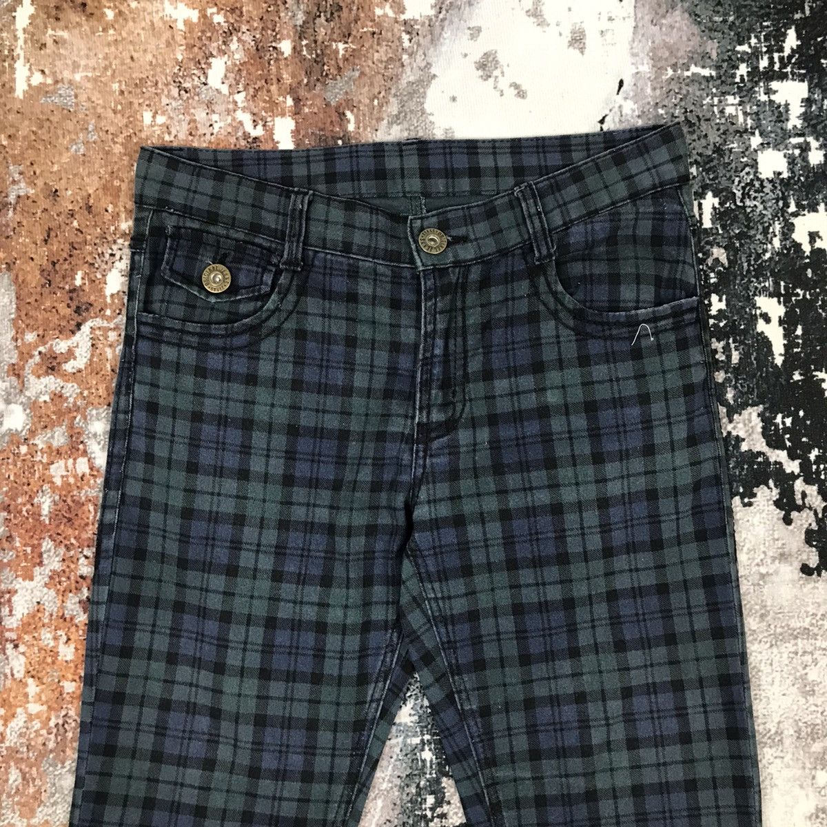 Japanese Brand × Vintage Vintage Japanese Brand Flare Checkered Zipper Pocket Pants Size 29" - 6 Thumbnail