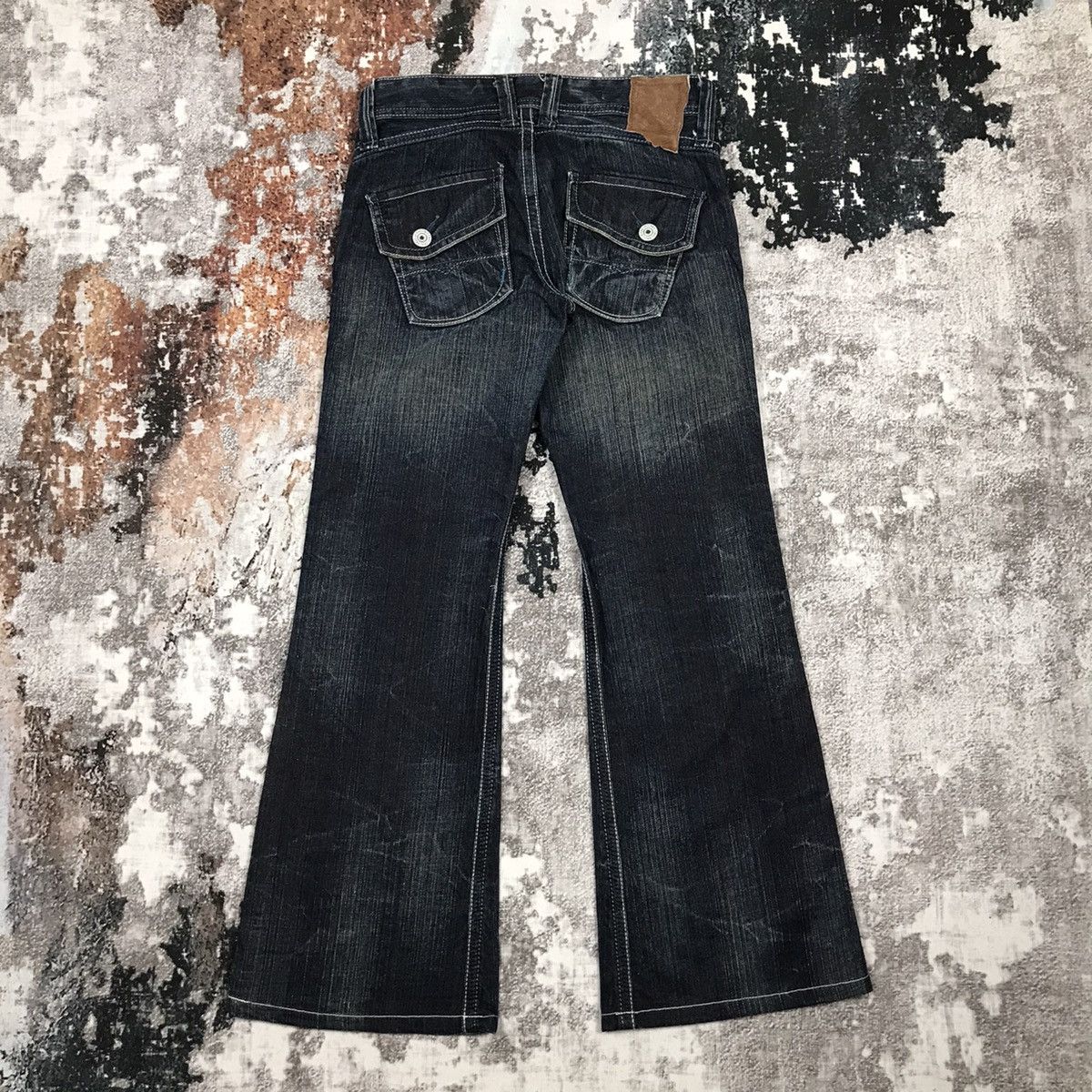 Designer × Japanese Brand × Vintage Vintage Japanese Flare Fatigue Style Jeans Size 28" / US 6 / IT 42 - 6 Thumbnail