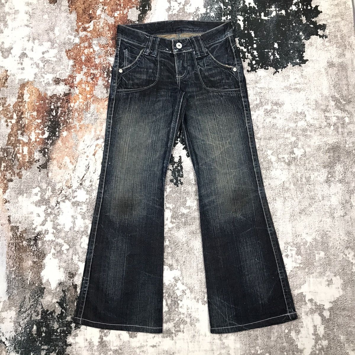 Designer × Japanese Brand × Vintage Vintage Japanese Flare Fatigue Style Jeans Size 28" / US 6 / IT 42 - 1 Thumbnail