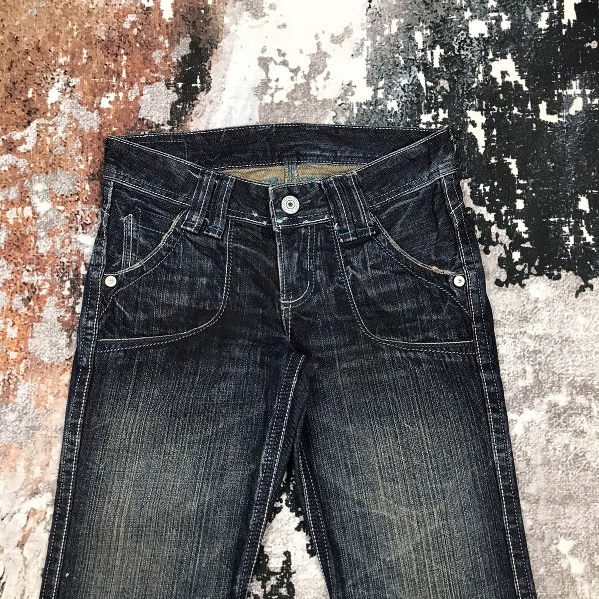Designer × Japanese Brand × Vintage Vintage Japanese Flare Fatigue Style Jeans Size 28" / US 6 / IT 42 - 2 Thumbnail