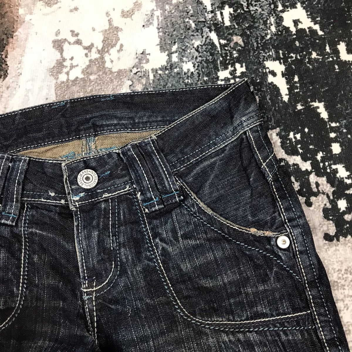 Designer × Japanese Brand × Vintage Vintage Japanese Flare Fatigue Style Jeans Size 28" / US 6 / IT 42 - 3 Thumbnail