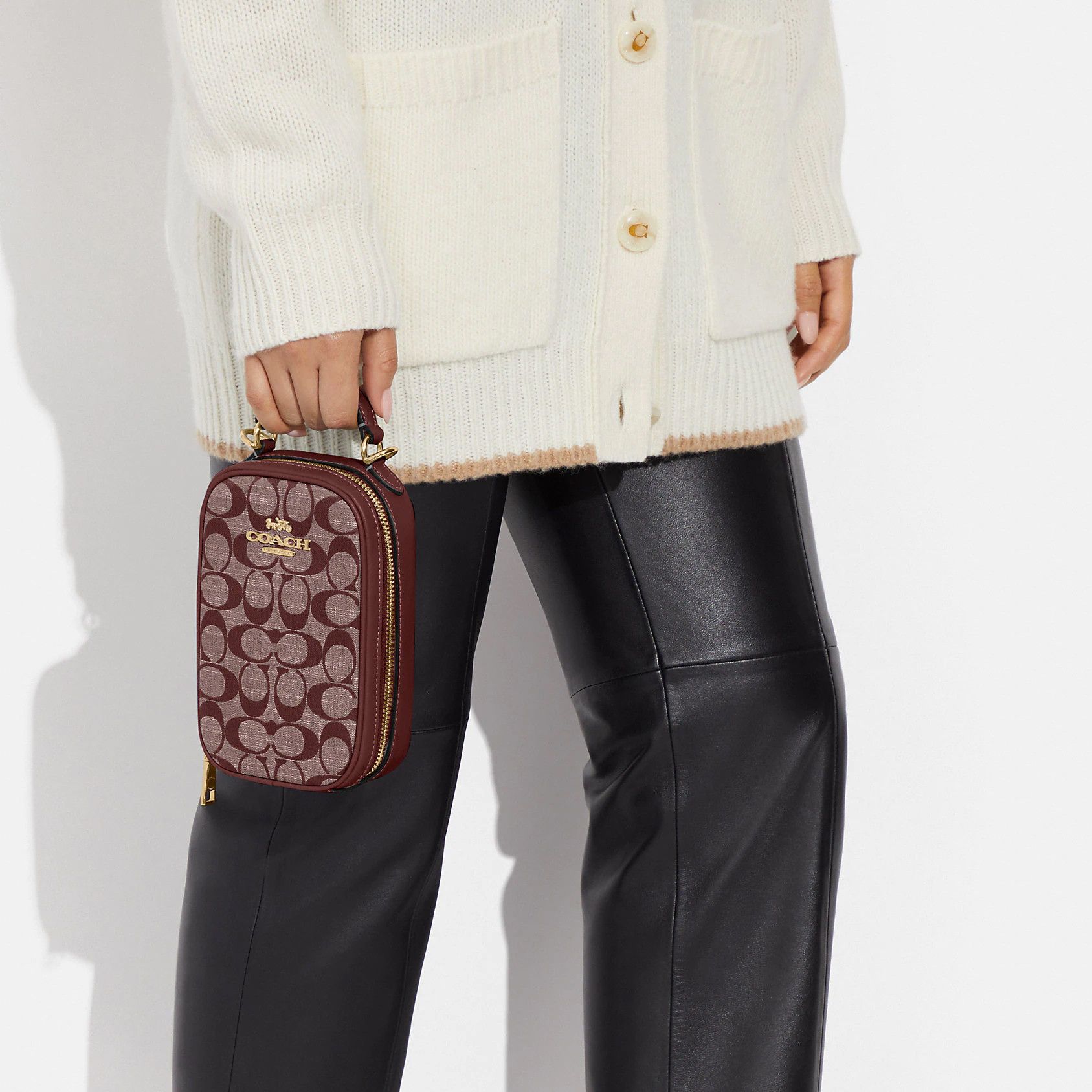 NWT Coach Eva Phone Crossbody In Signature Chambray CH152