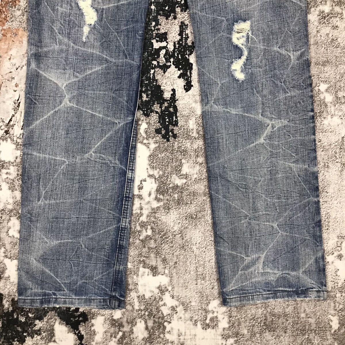 Japanese Brand × Vintage Vintage Japanese Insane Distressed Design Jeans Size 30" / US 8 / IT 44 - 9 Thumbnail
